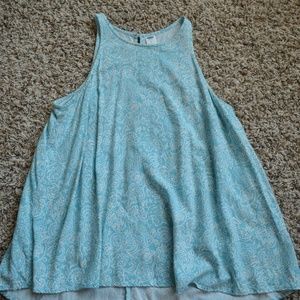 Light blue floral flowy tank top